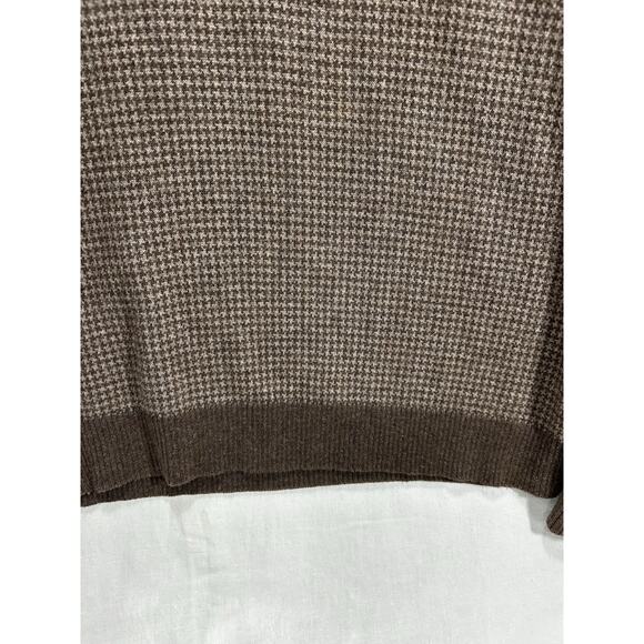 MENS LINCS CREWNECK SWEATER SIZE L COTTON POLYESTER Brown GEOMETRIC - Picture 4 of 5